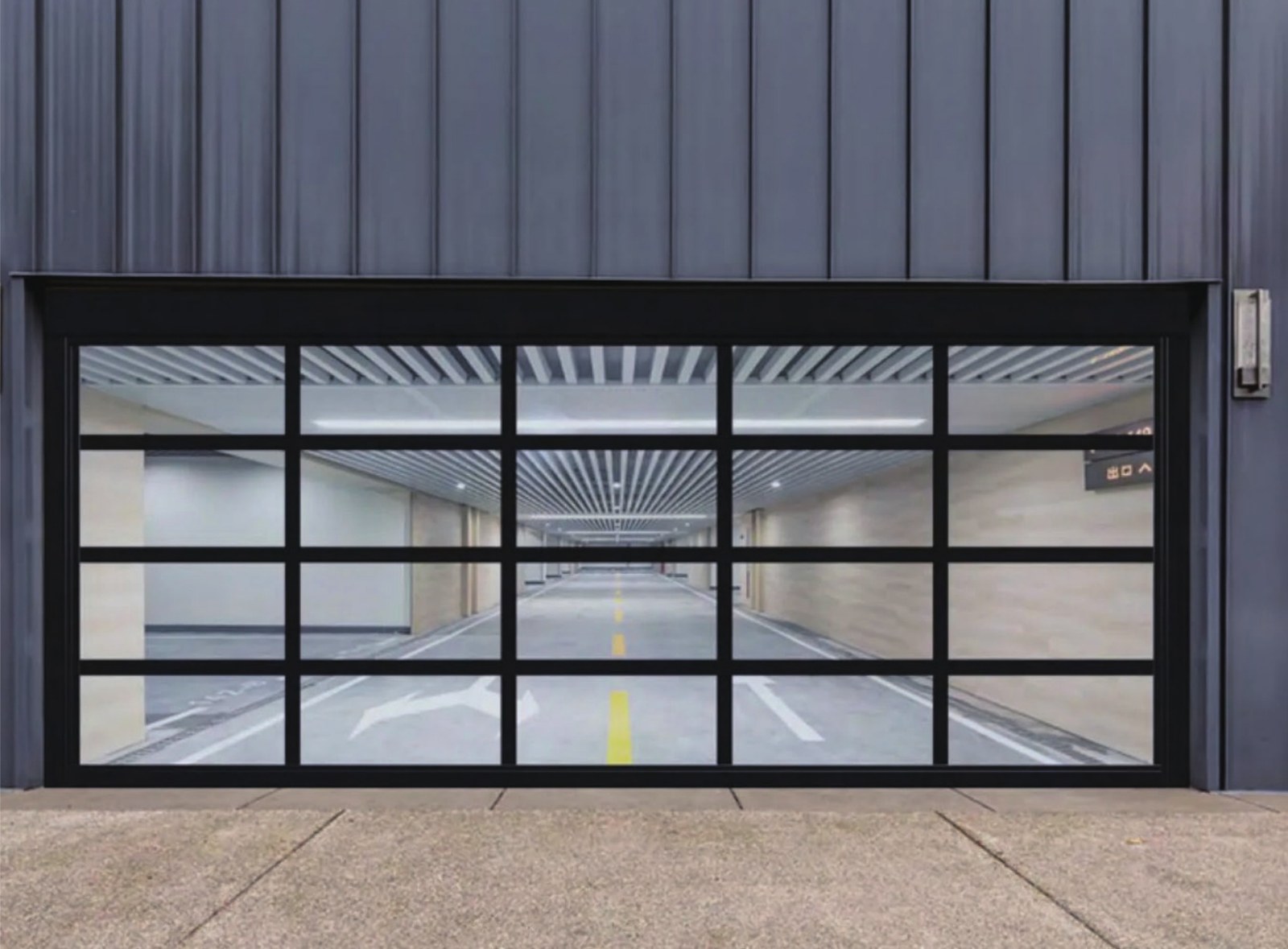 Glass & Aluminum garage door example 1