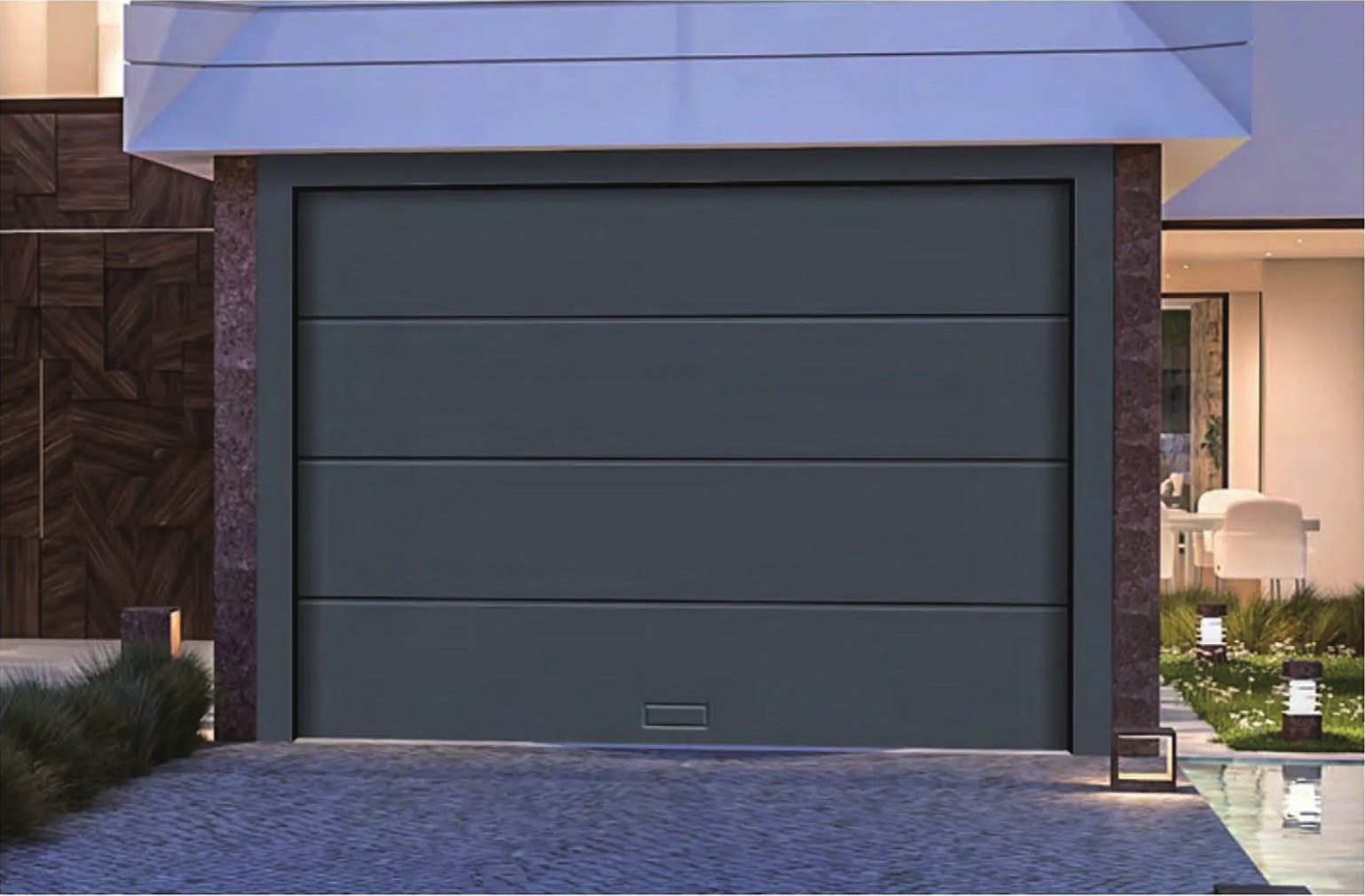 Flush Panel garage door example 2