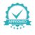 Approved certificate icon with five stars - isolated on white background
