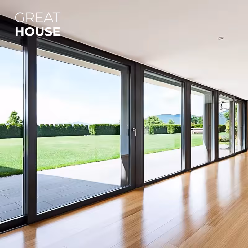 Heavy Duty Sliding Doors application Heavy Duty Sliding Doors installed in a wide residential opening